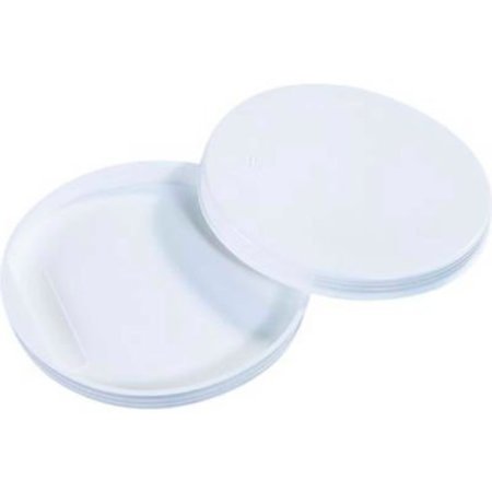 THE PACKAGING WHOLESALERS Plastic End Caps, 5" Dia., White, 100/Pack MTCAP5